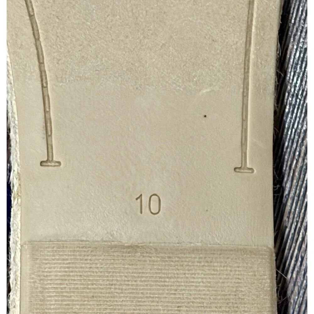 OLD NAVY  Navy, Chambray/White Stripe/Jute Ankle Strap Espadrilles - Sz 10 -NWOT